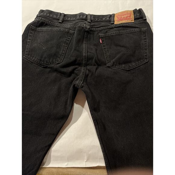 Levis 505 Jeans Mens 38x32 Regular Fit Straight Denim 100% Cotton Black Y2k EUC - Picture 9 of 10